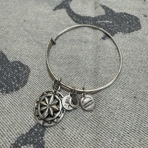 Alex and Ani Silver Compass Bangle Bracelet